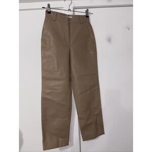 Aritzia Babaton size 00 Command Vegan Faux Leather Cropped Camel Tan pants
